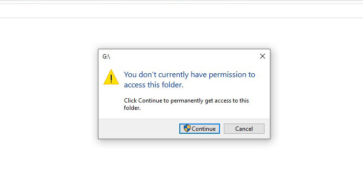 You Don't Currently Have Permission To Access This Folder