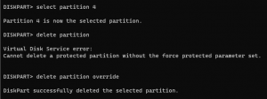 Delete Protected Partitions In Windows Using Command Prompt